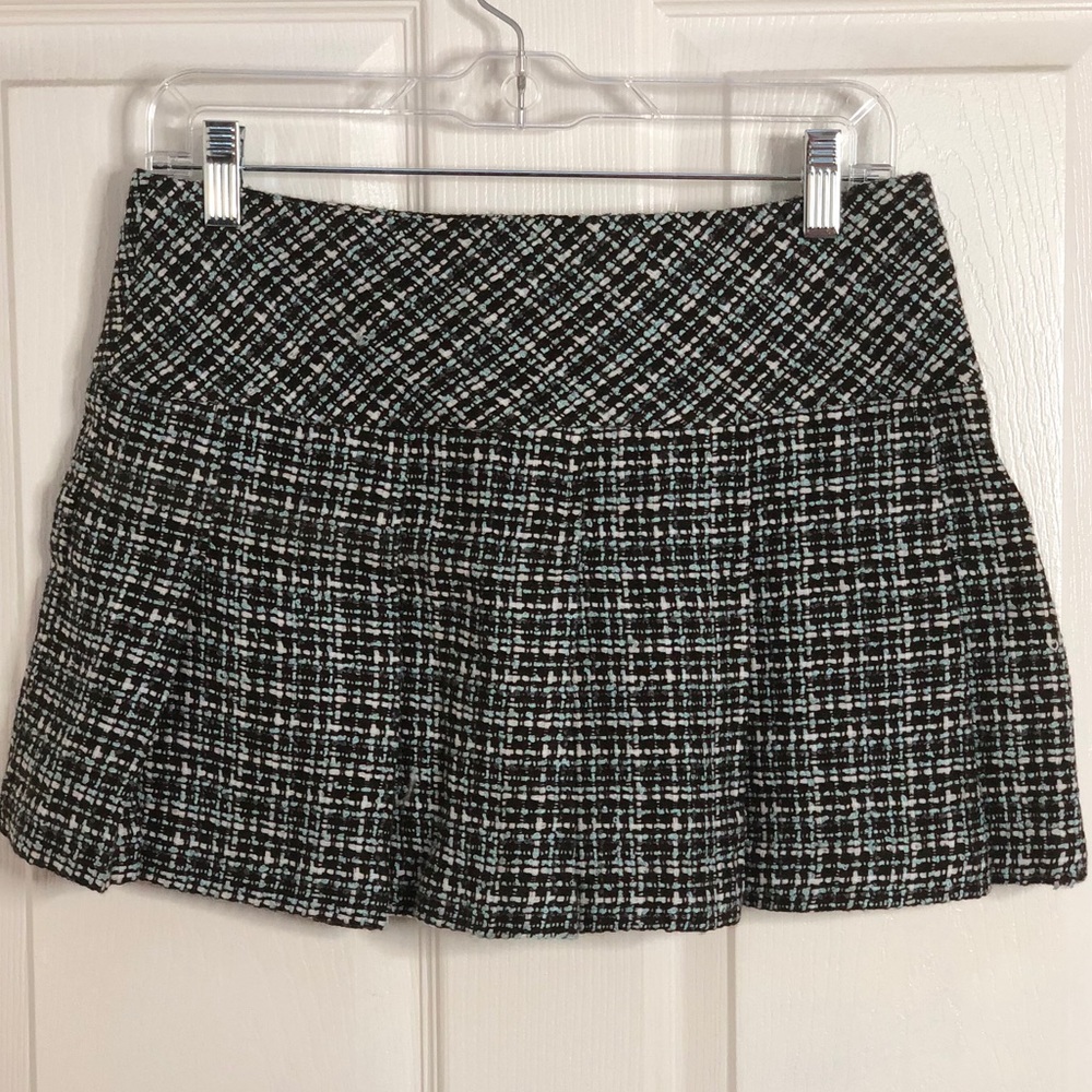 Guess Fit and Flare Tiffany Blue Tweed Mini Skirt